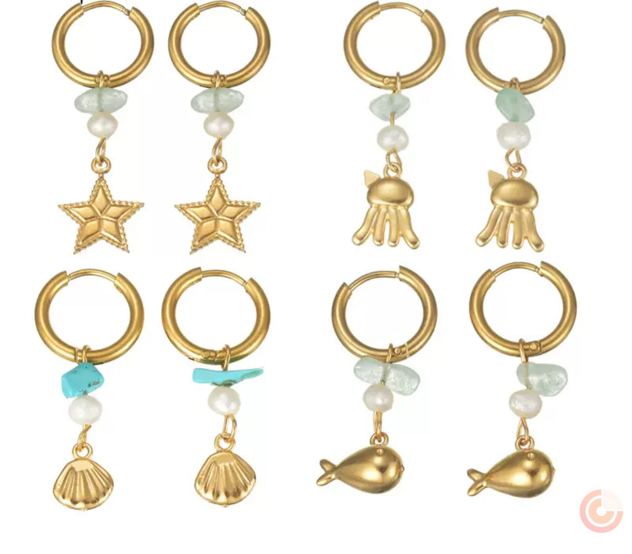 Green stone ocean hoops