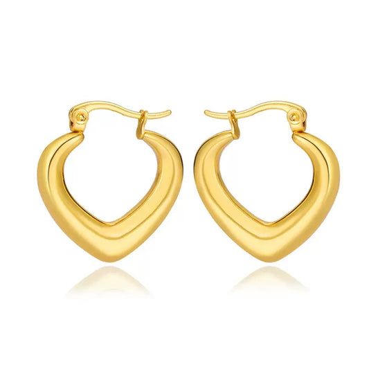 Dainty heart hoops