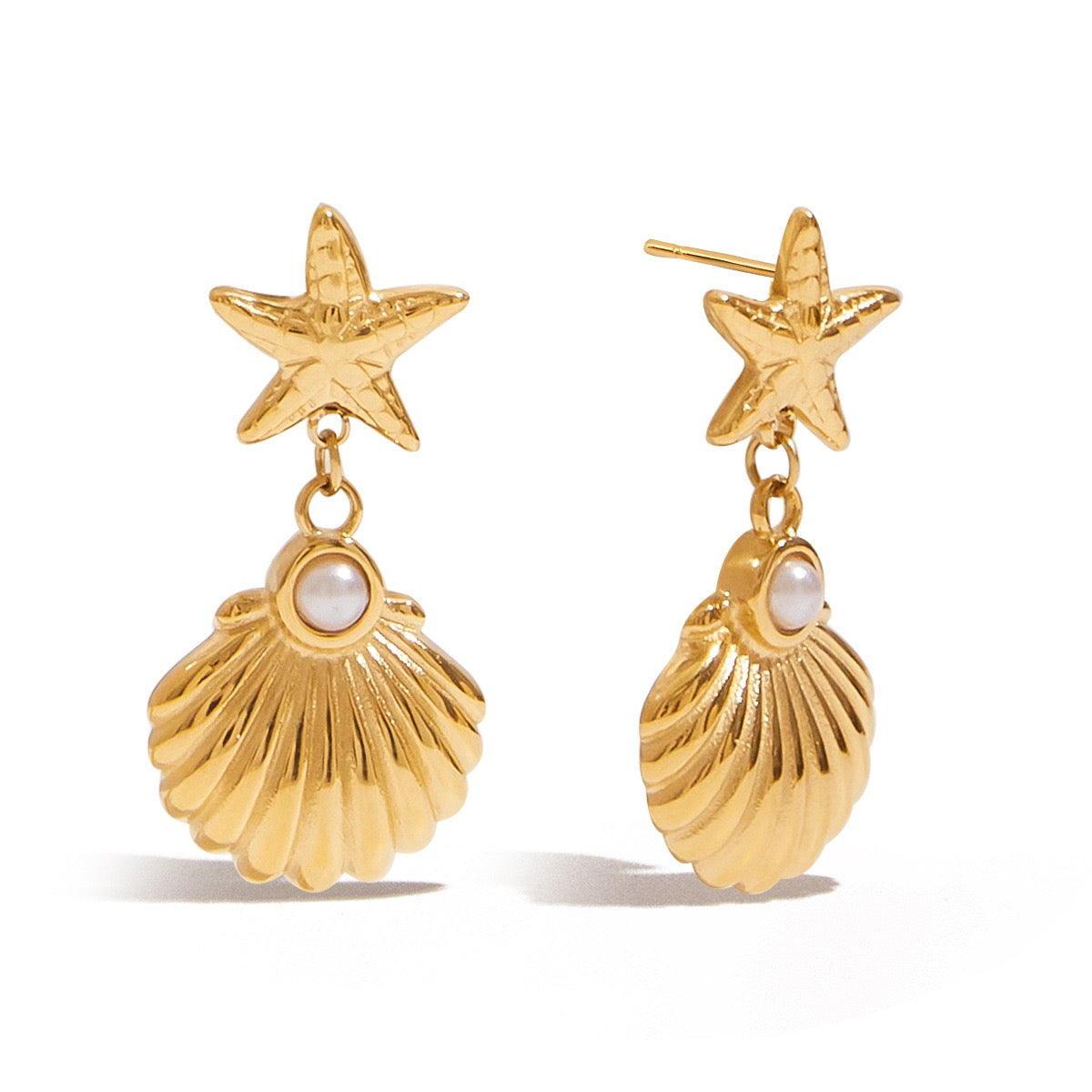 Star shell earrings