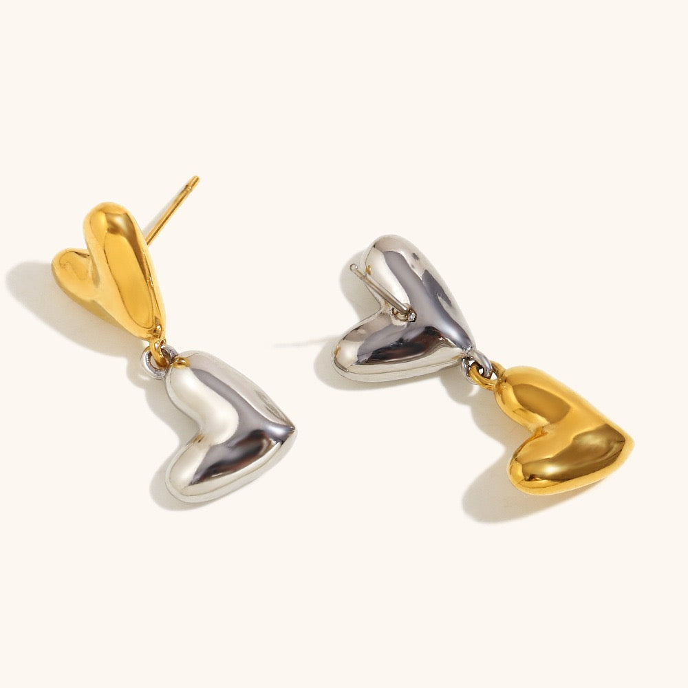 Two hearts mix earrings