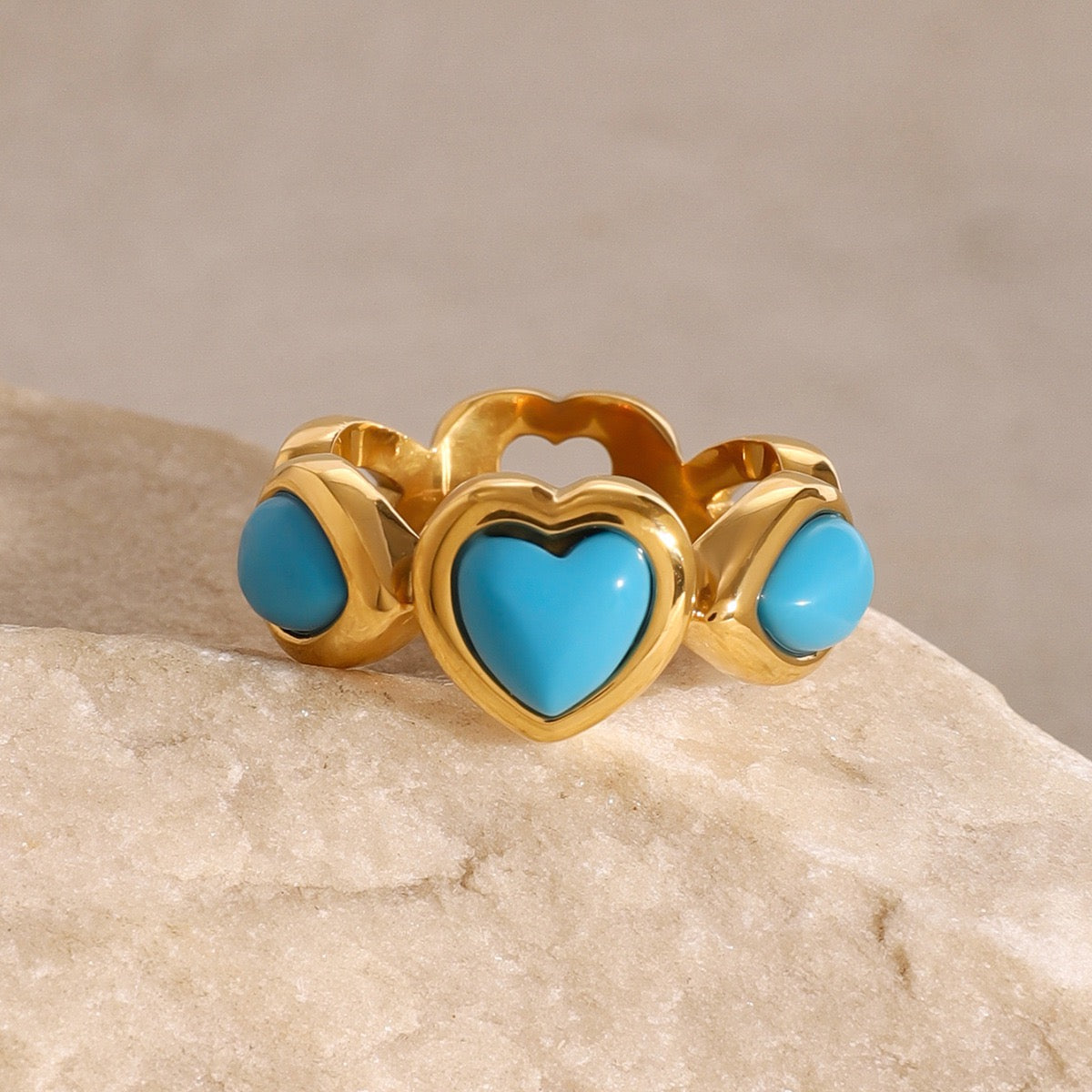 Tiah blue heart ring