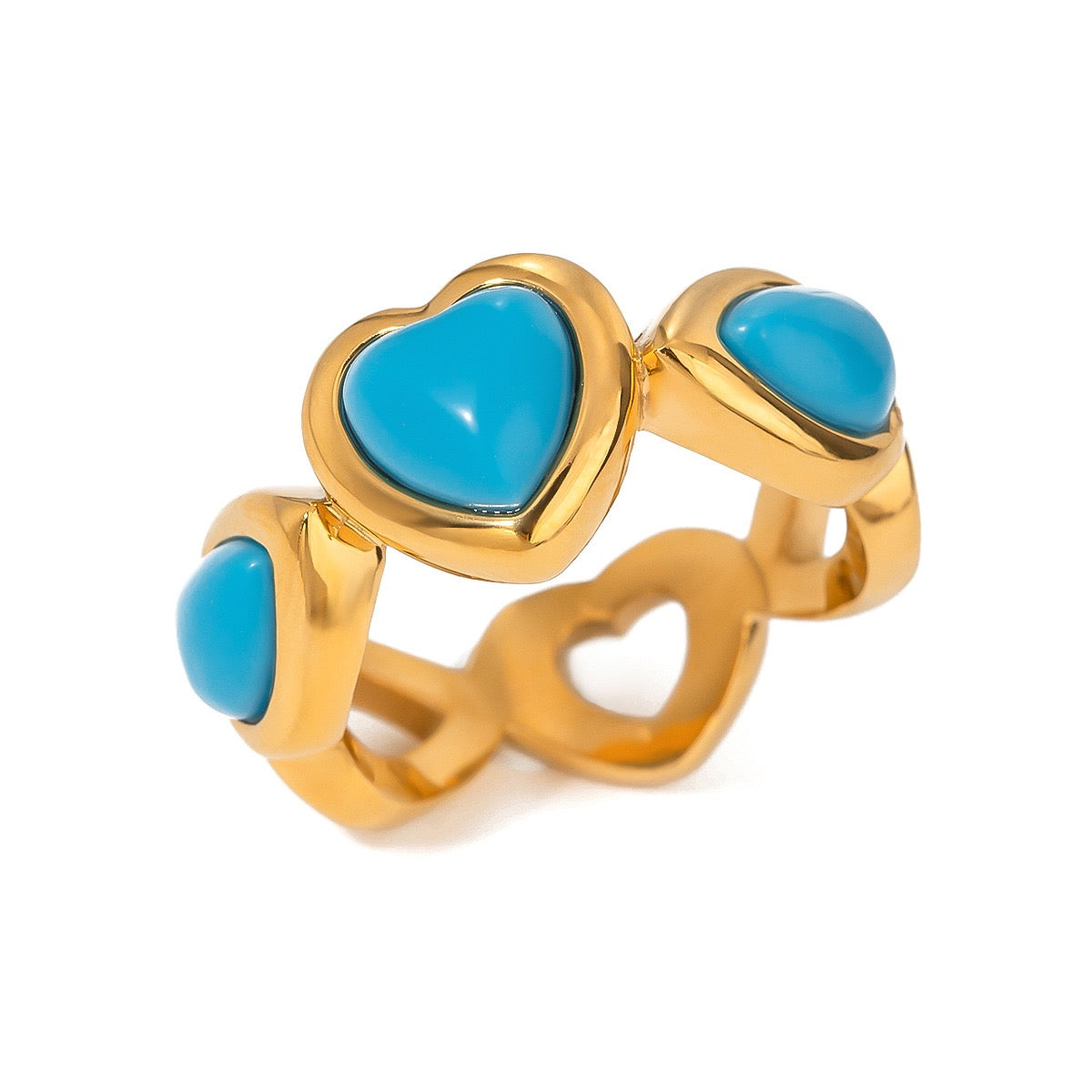 Tiah blue heart ring