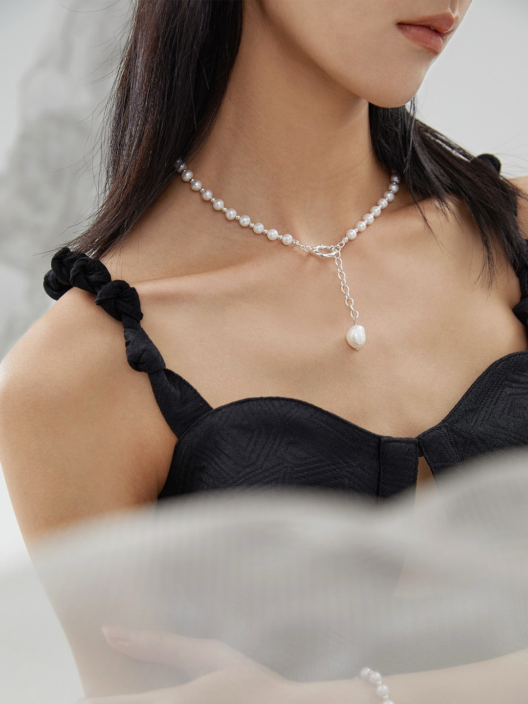 Macau Silver natural pearl necklace