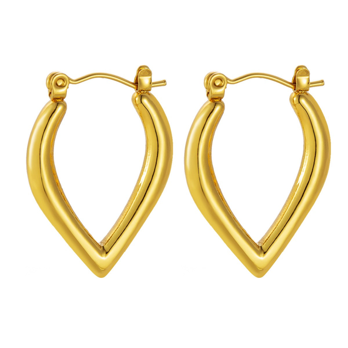 Pointy heart hoops