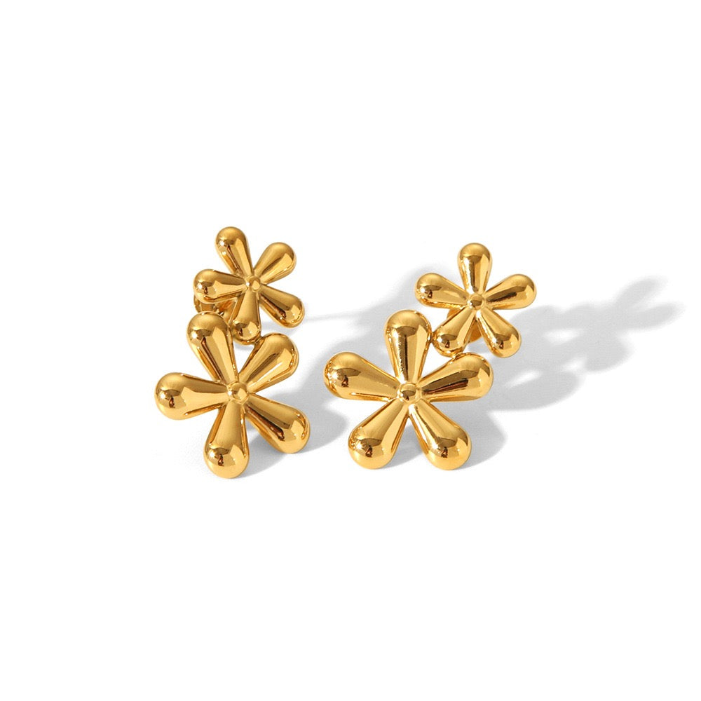 Dainty twin flowers earrings