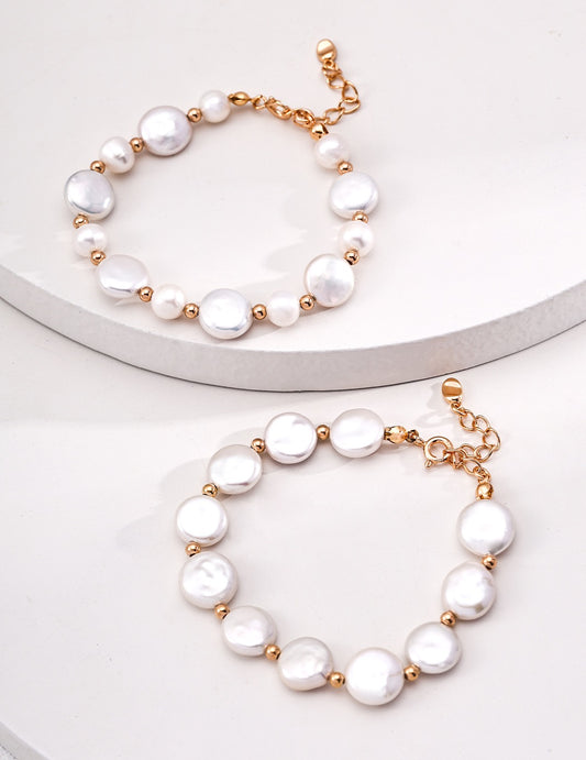 Jeju Flat baroque Pearl bracelet