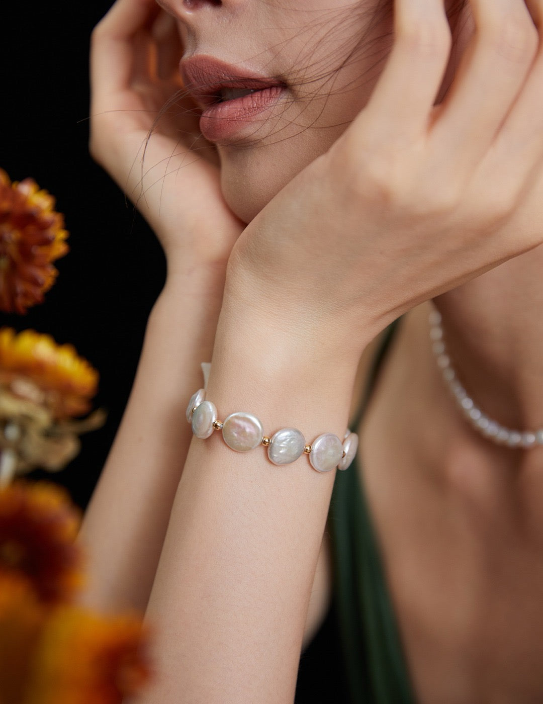 Jeju Flat baroque Pearl bracelet