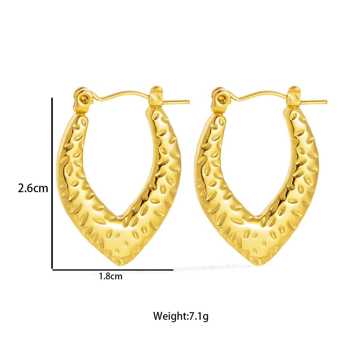 Pointy lava heart hoops
