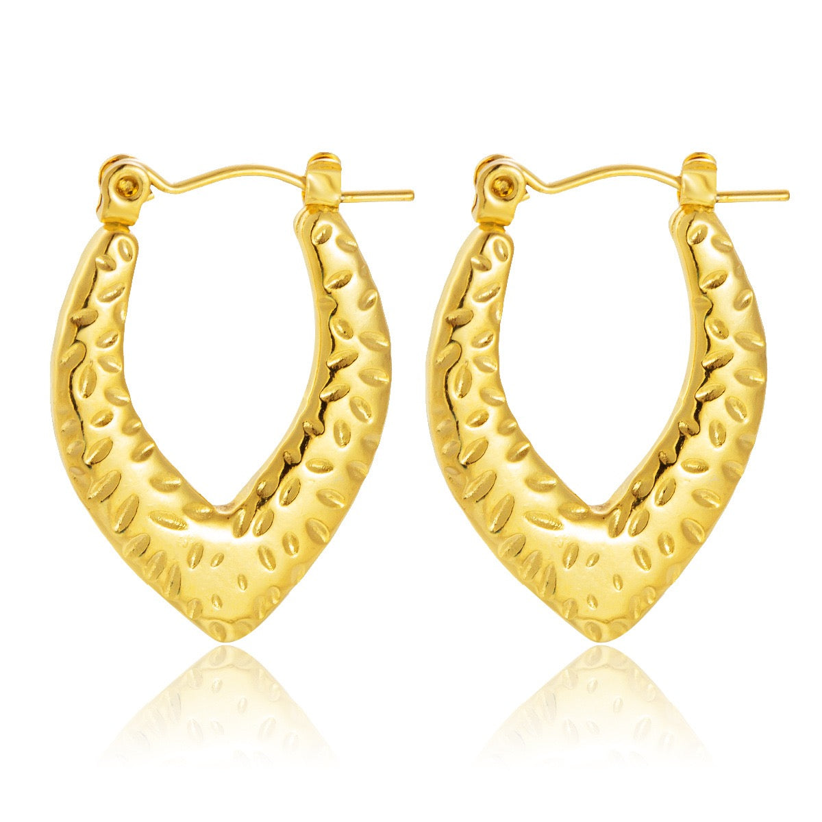 Pointy lava heart hoops