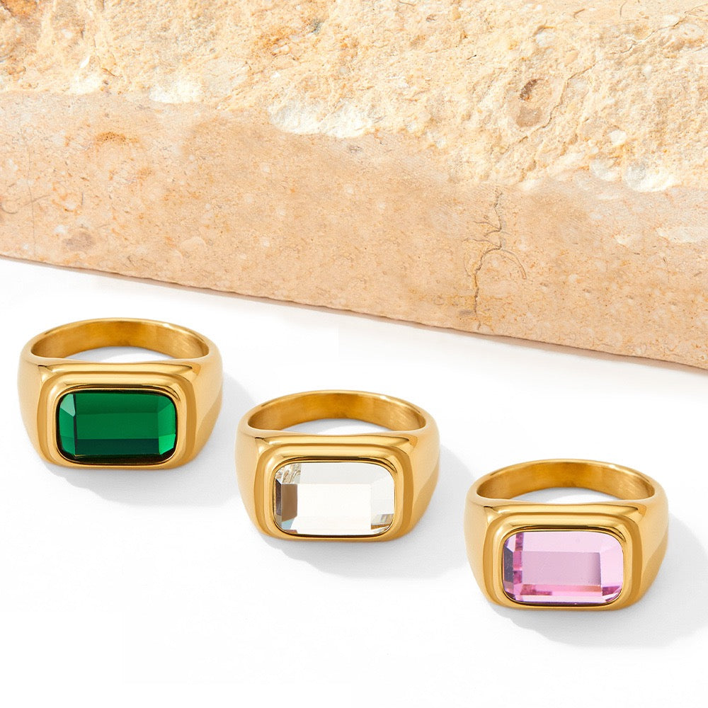 Big square rock rings