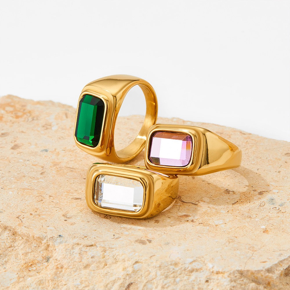 Big square rock rings