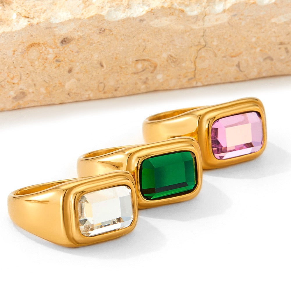 Big square rock rings