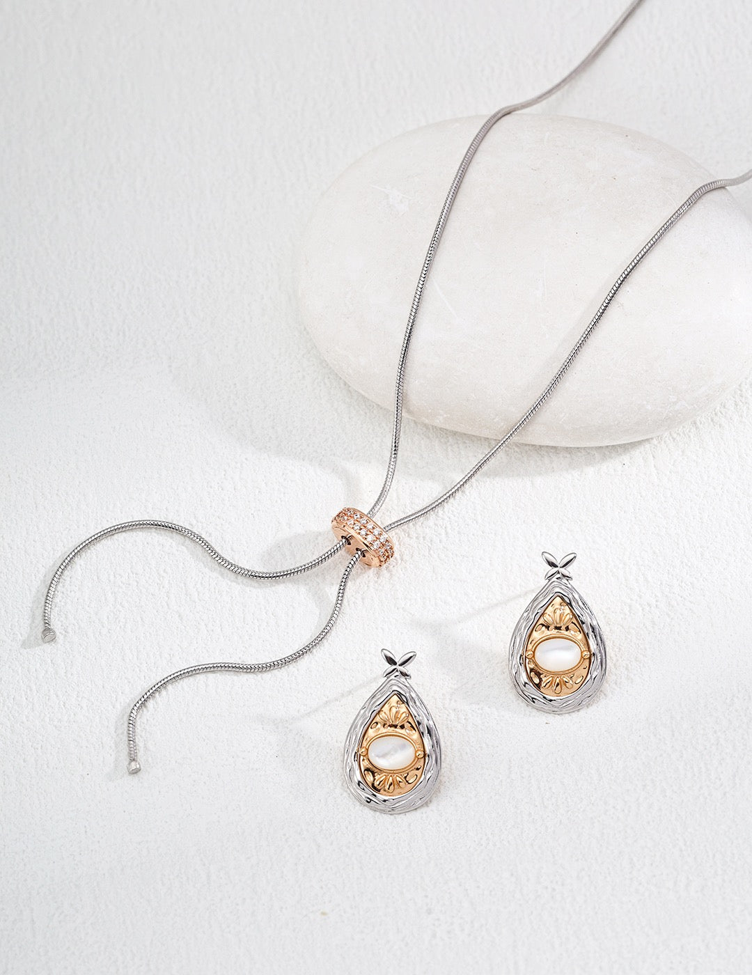 Yves lapis mother Pearl earrings