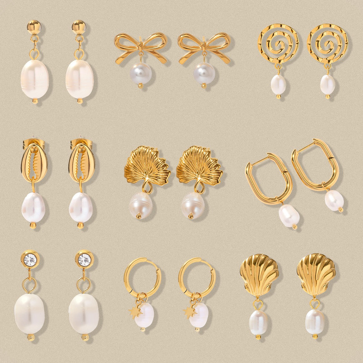Pearl earrings collection