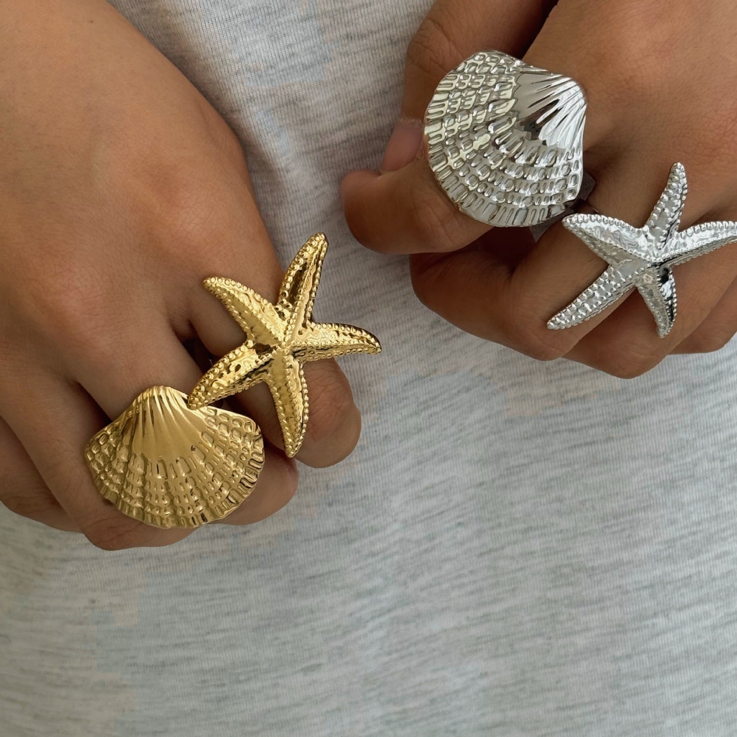 Big starfish and shell set