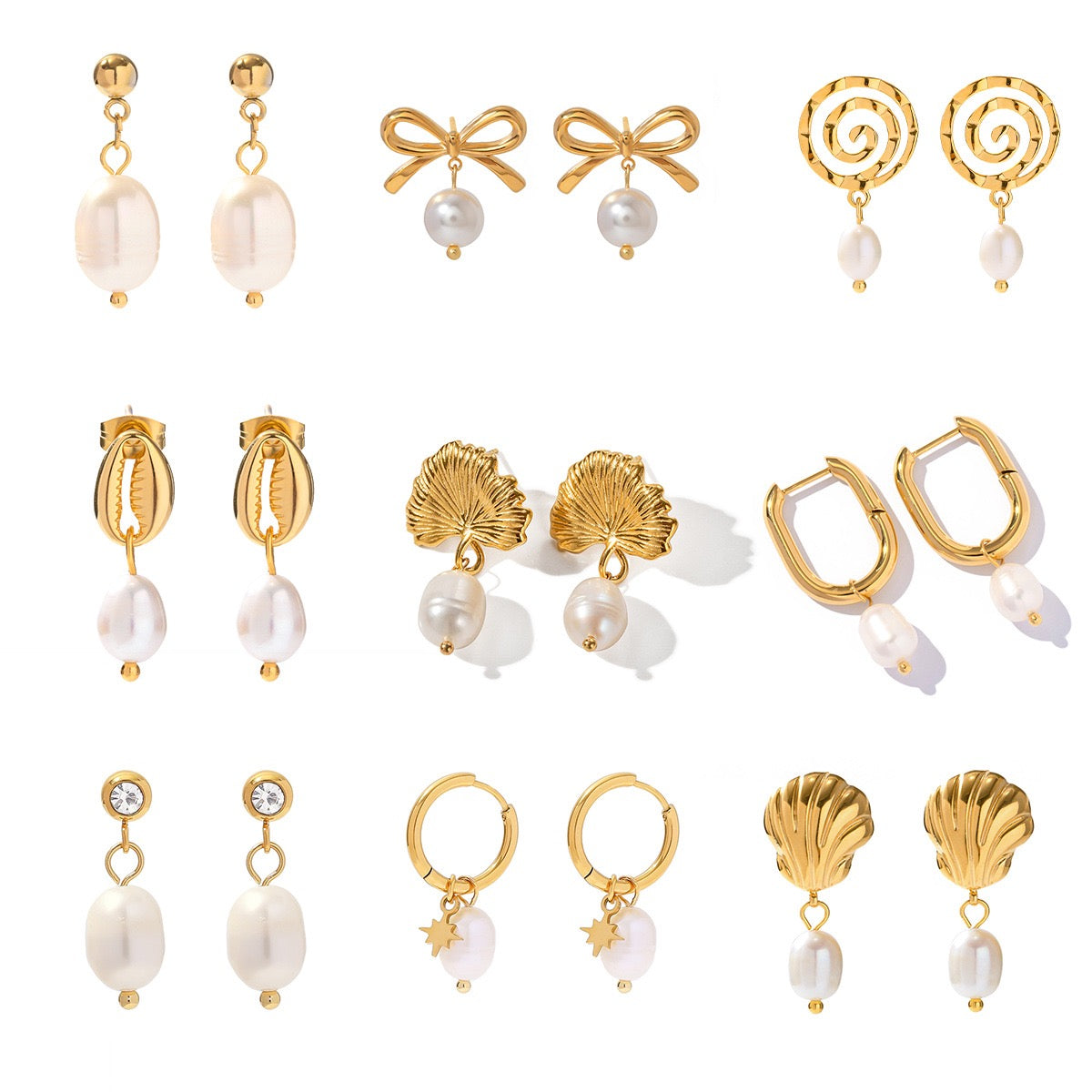 Pearl earrings collection