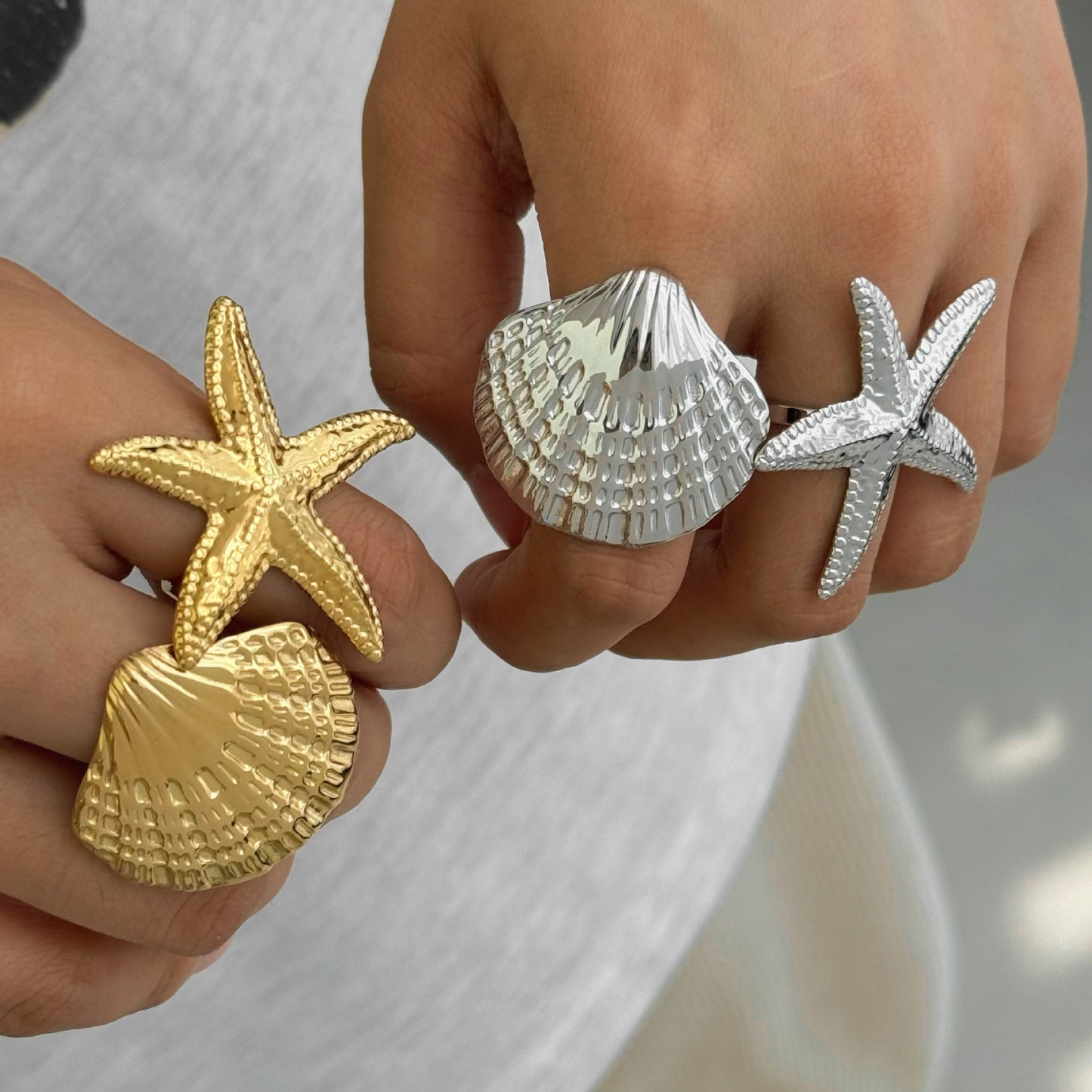 Big starfish and shell set