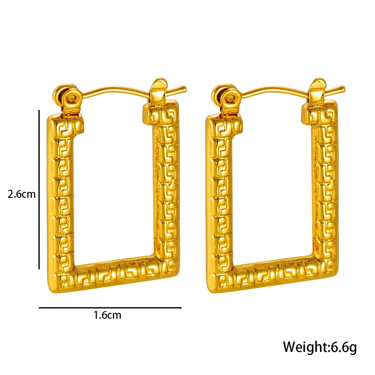 Asian gate square hoops