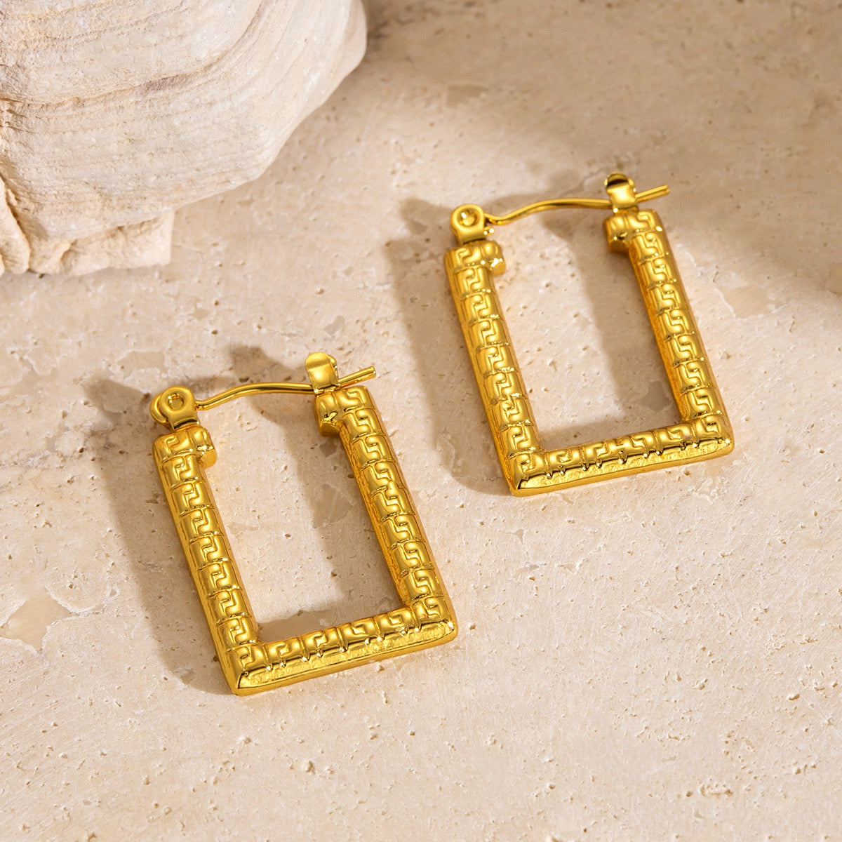 Asian gate square hoops