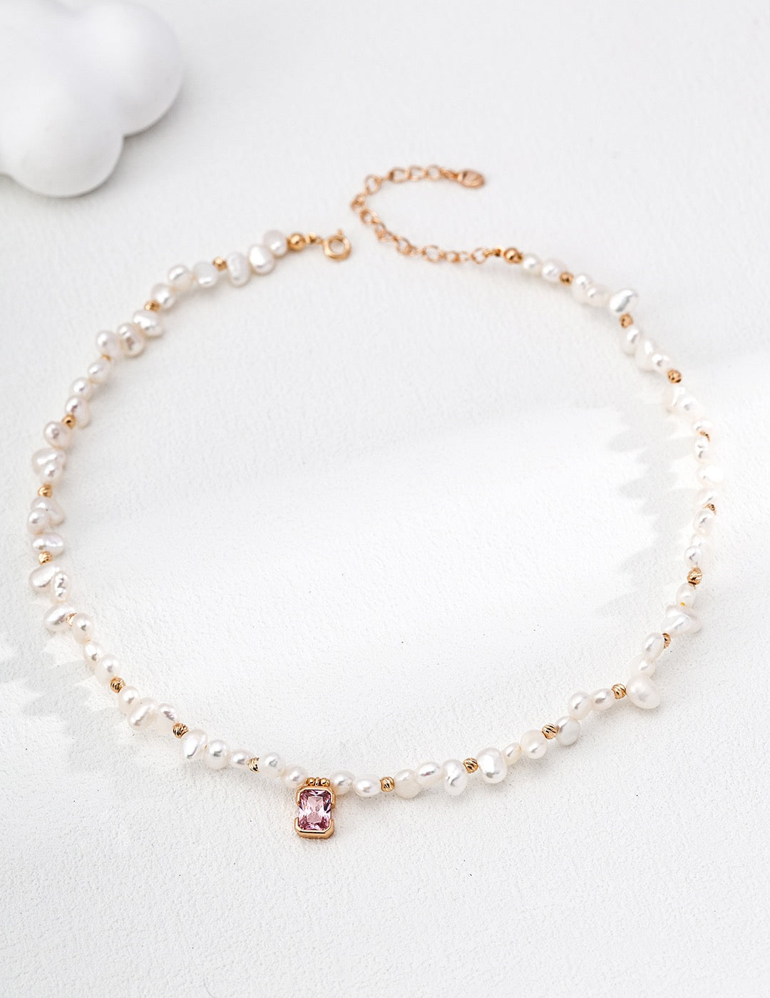 Pink stone pearl set