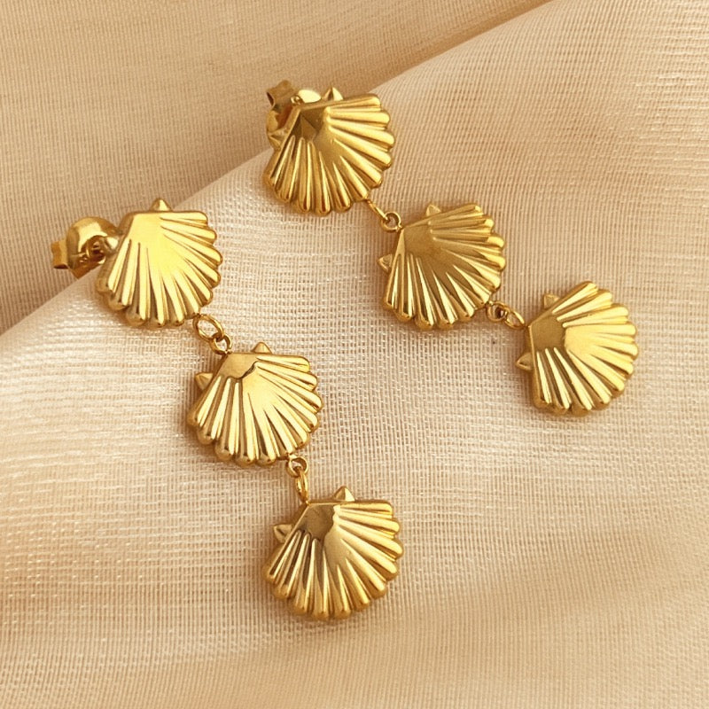 Three shell earrings