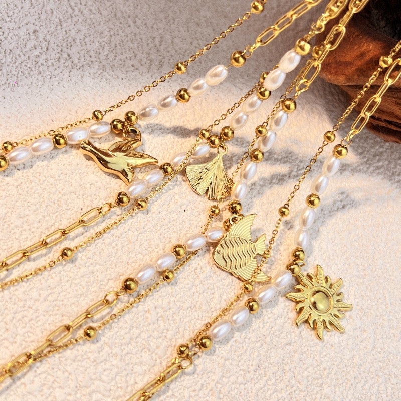 Layer sun charm bracelets