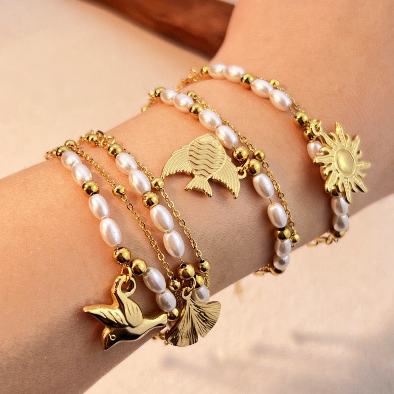 Layer sun charm bracelets