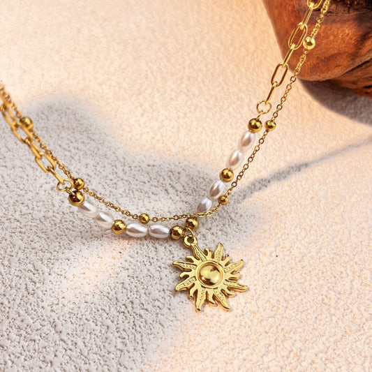 Layer sun charm bracelets