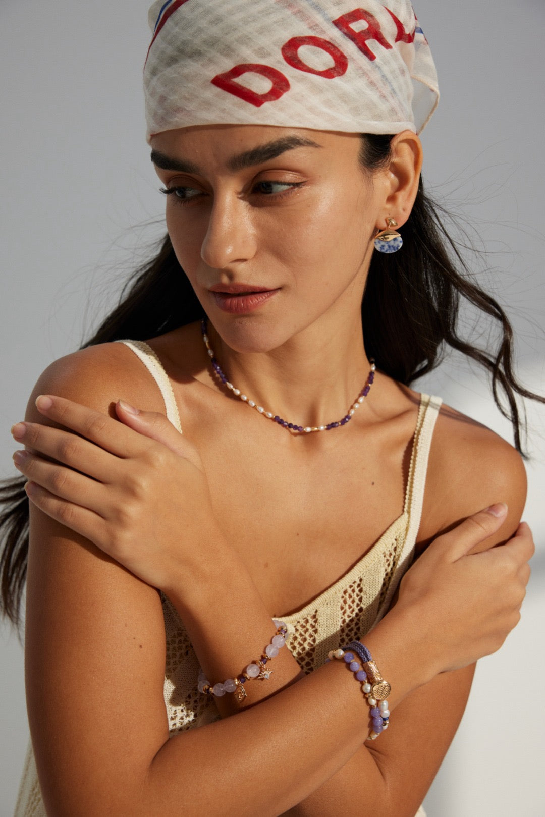 Glebe Amethyst purple pearl necklace