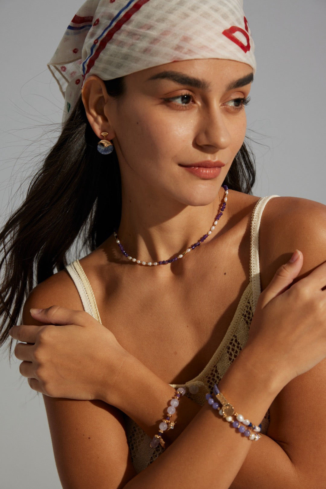 Glebe Amethyst purple pearl necklace