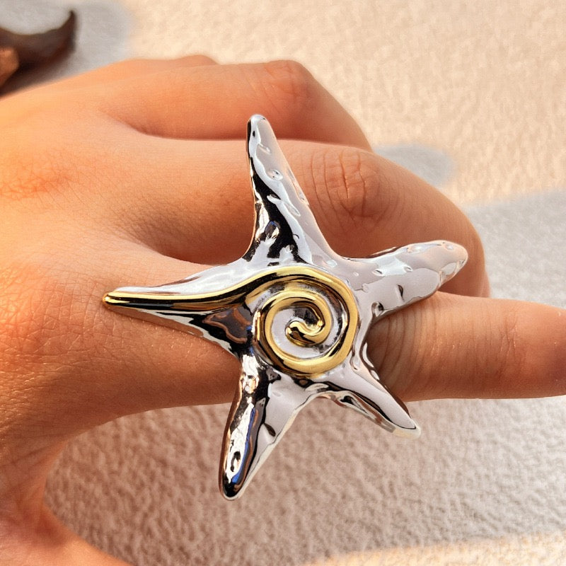 Swirl star big ring