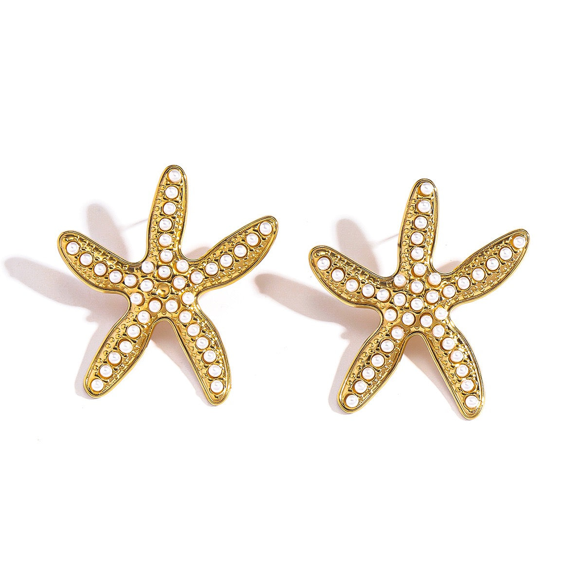 Pearly starfish earrings