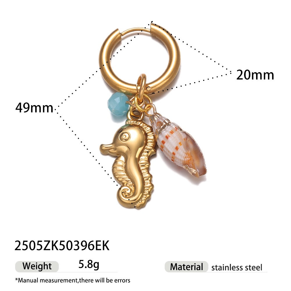 Pink charm ocean earrings