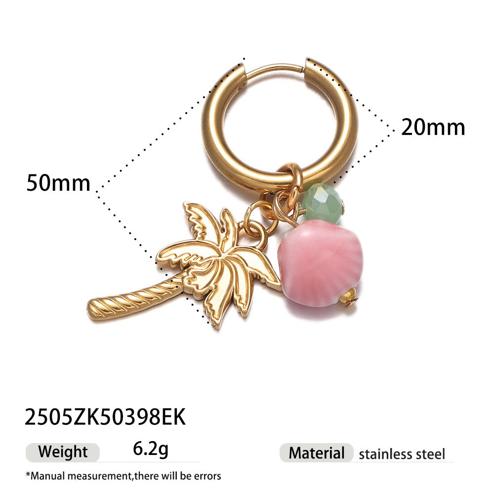 Pink charm ocean earrings