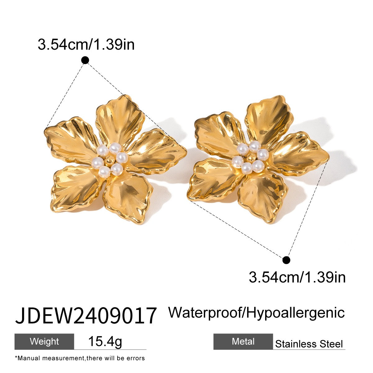 Pearly flower earrings