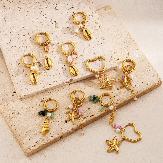 Little ocean charm hoops