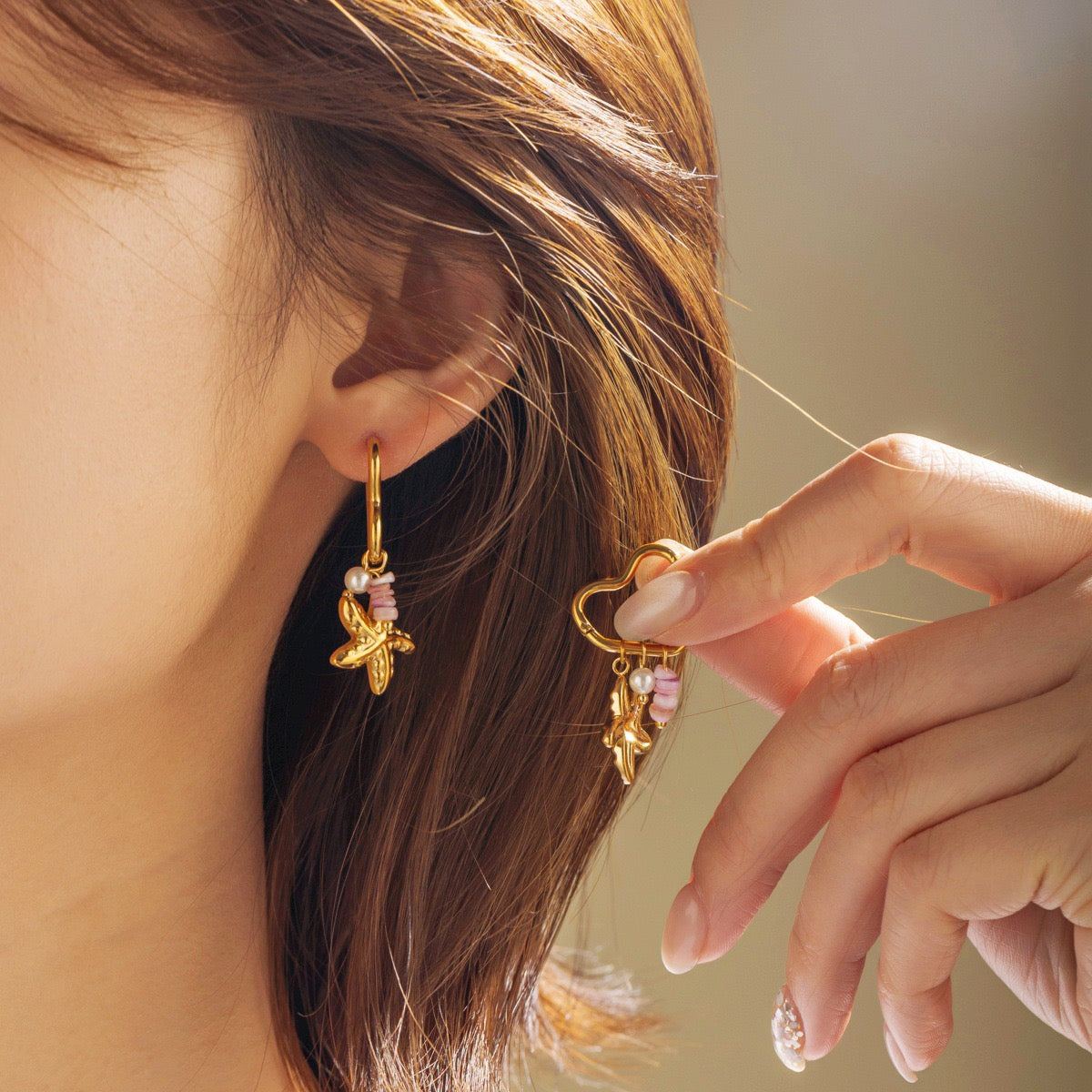 Little ocean charm hoops