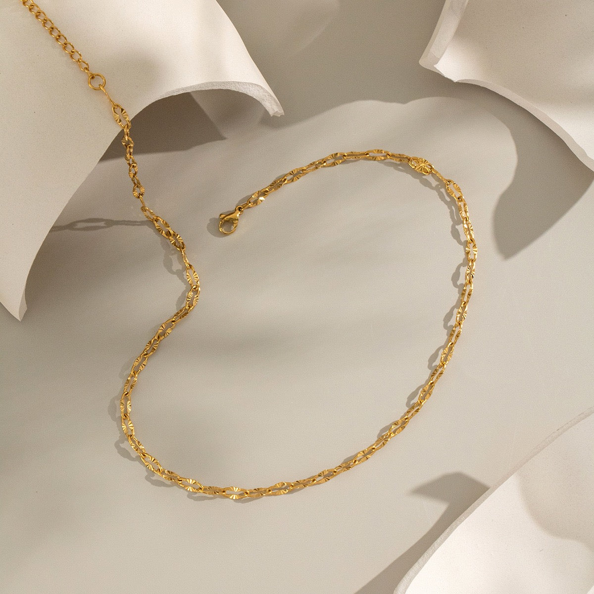 Shiny water chain necklace bracelet set