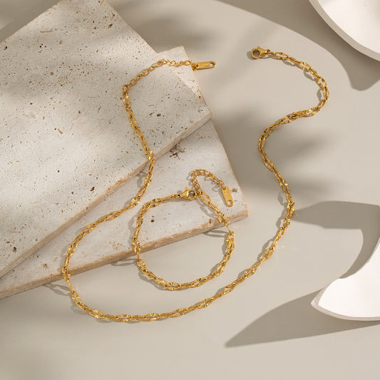 Shiny water chain necklace bracelet set