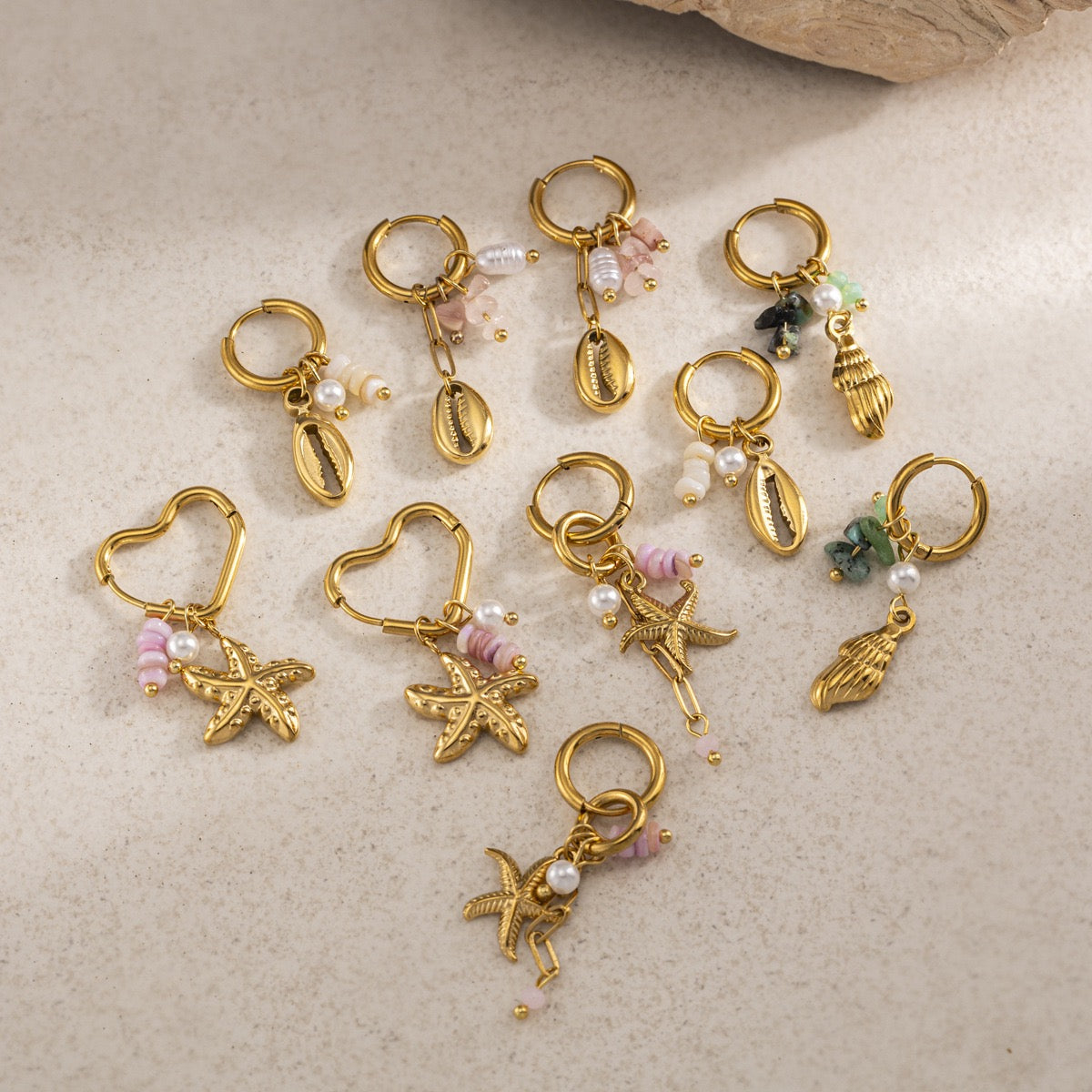 Little ocean charm hoops