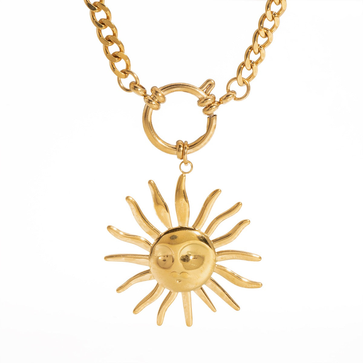 Smiling sun necklace