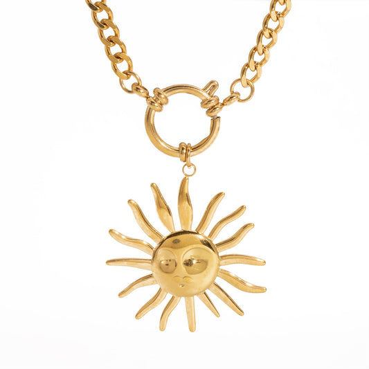 Smiling sun necklace