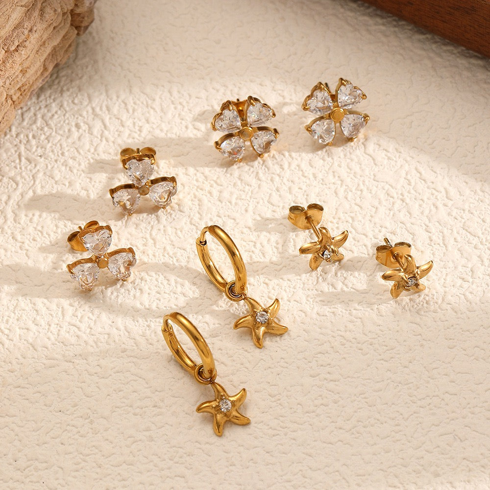 Dainty starfish hoops