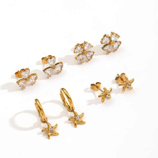 Dainty starfish hoops