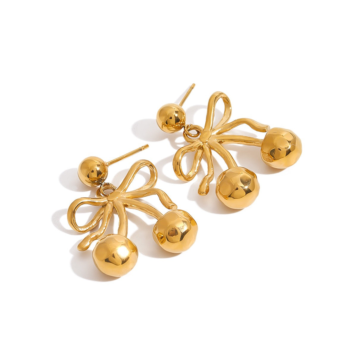Cherry bow earrings