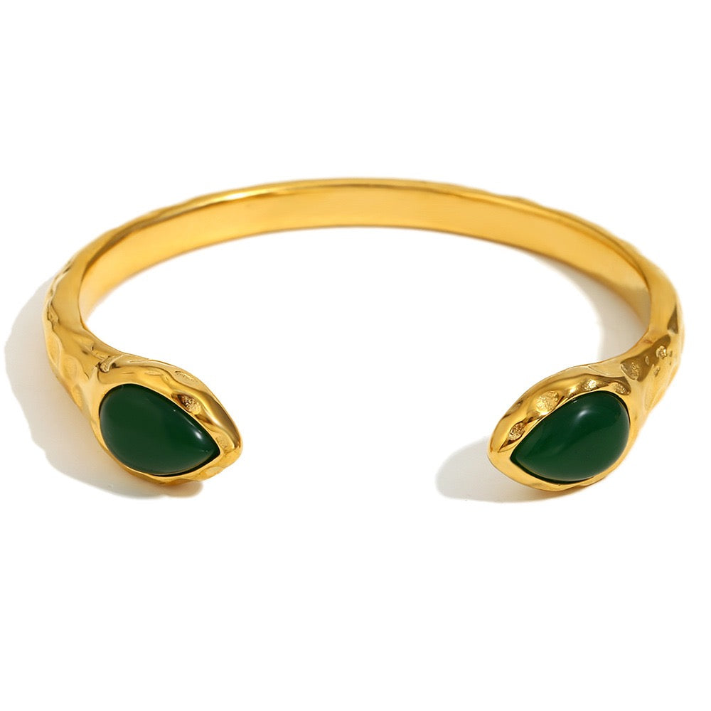 Double stone gold bangles