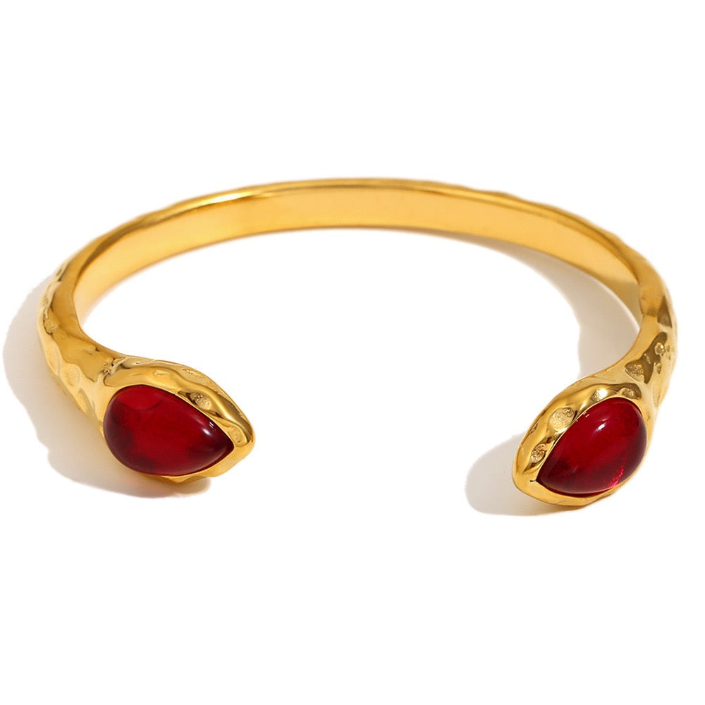 Double stone gold bangles