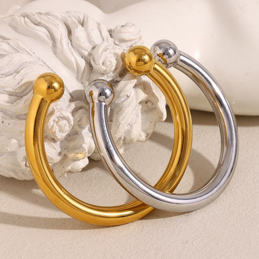 Gold beady statement bangle