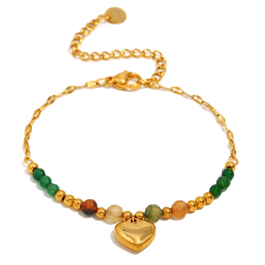 Beady orange heart bracelet