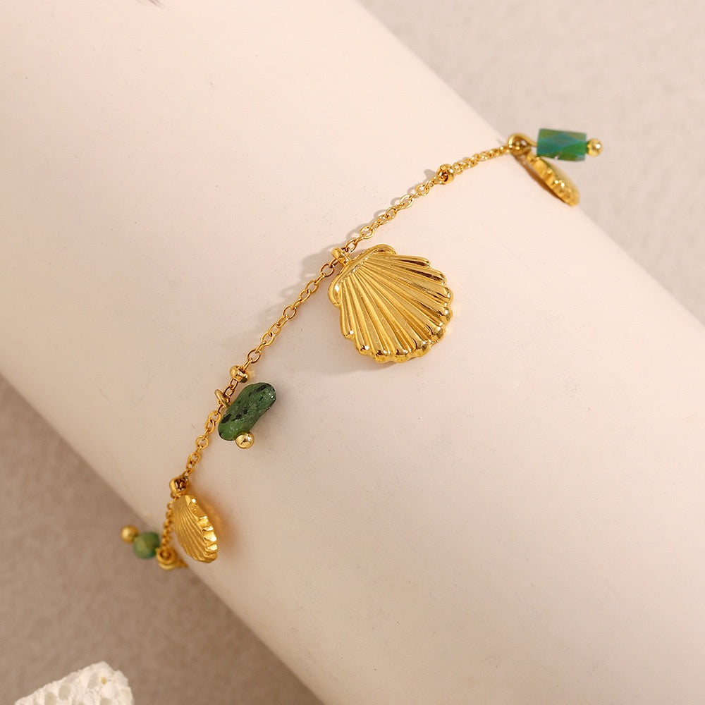 Green shell anklet